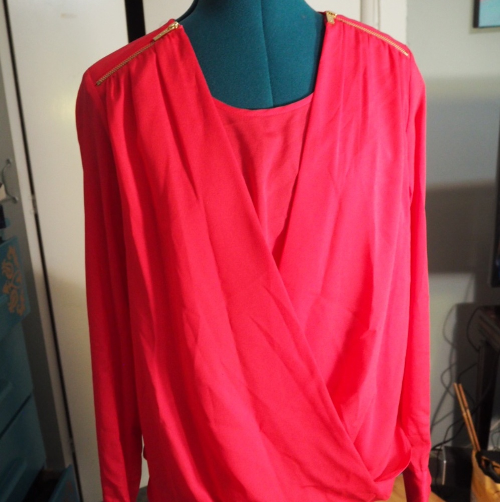 Calvin Klein hot pink blouse